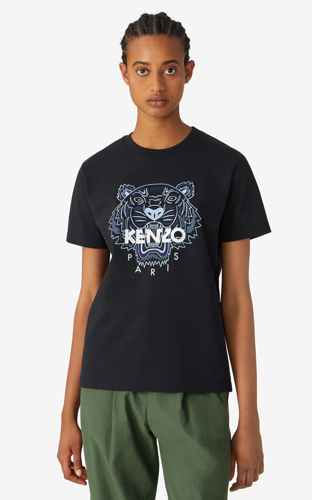 T Shirt Kenzo Femme Loose Tiger Noir IZAMD-8596